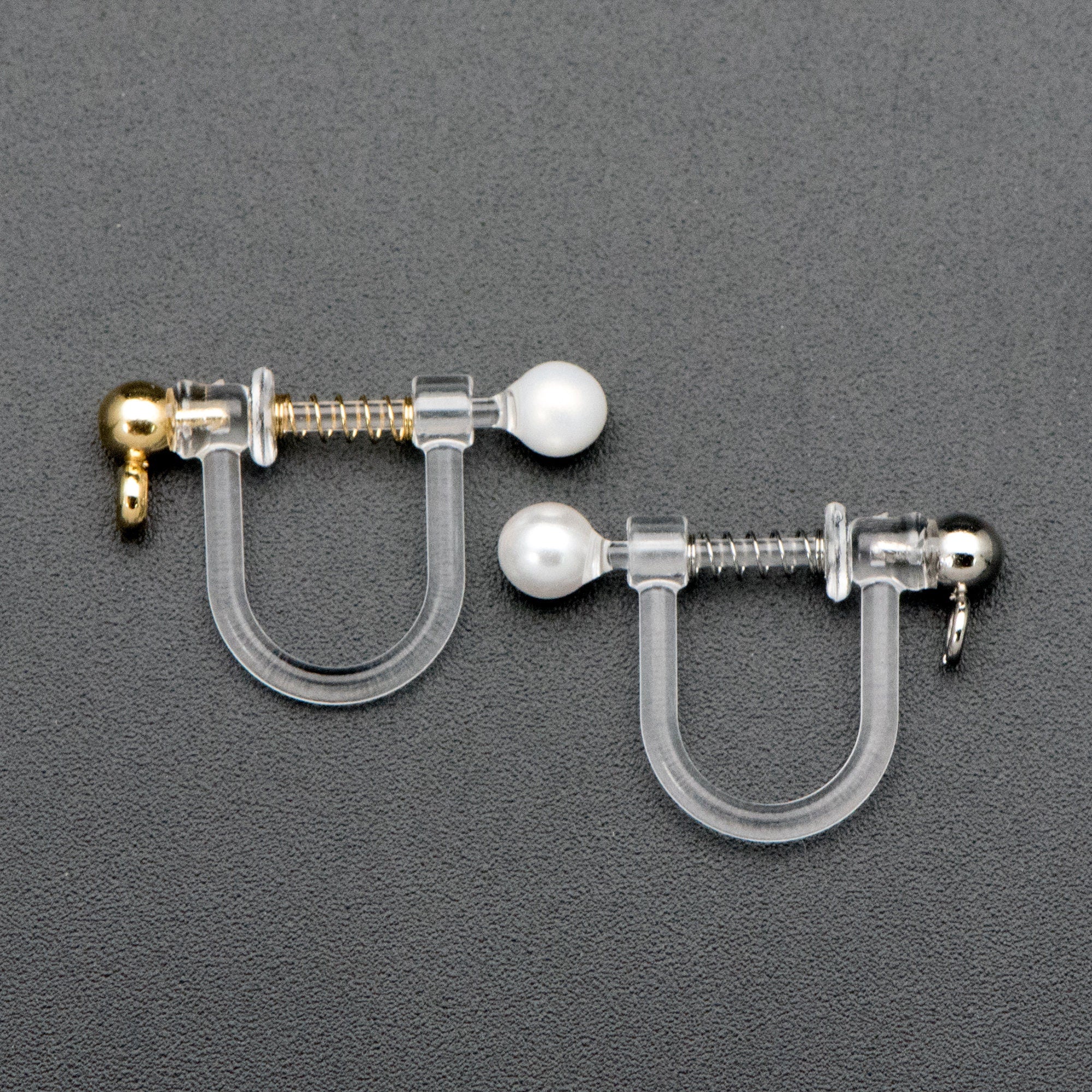 10pcs Resin Clip On Earring Findings,Gold/ Silver tone Non Pierced Earrings (GB-251-B)